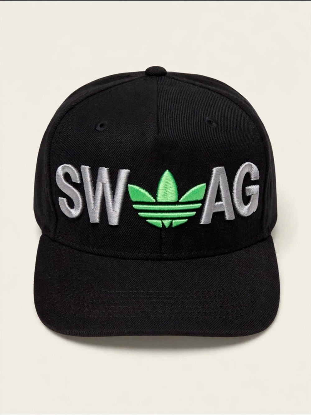 Rare 2012 Adidas Originals SWAG Snapback Black Silver Neon Green Trefoil OS